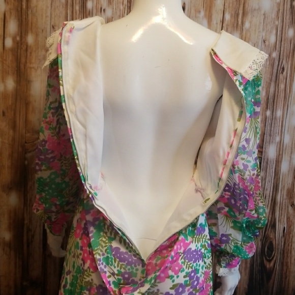{vintage} Couture floral maxi dress - Picture 7 of 7